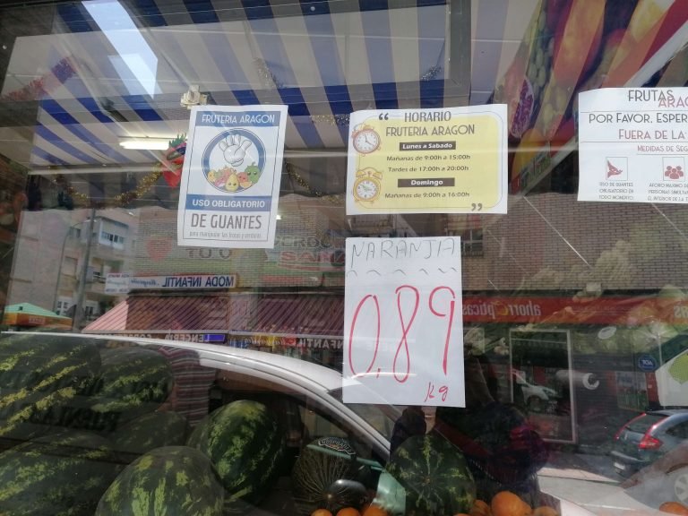 Protocolo para entrar en una frutería