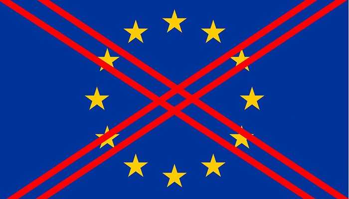 Bandera de Europa tachada