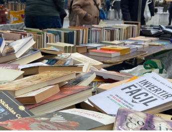 Varios libros con derechos de autor en el Rastro de Madrid