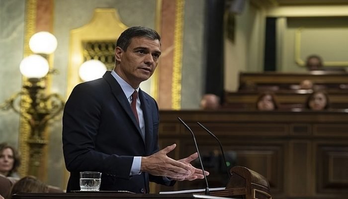 Pedro Sánchez durante una intervención